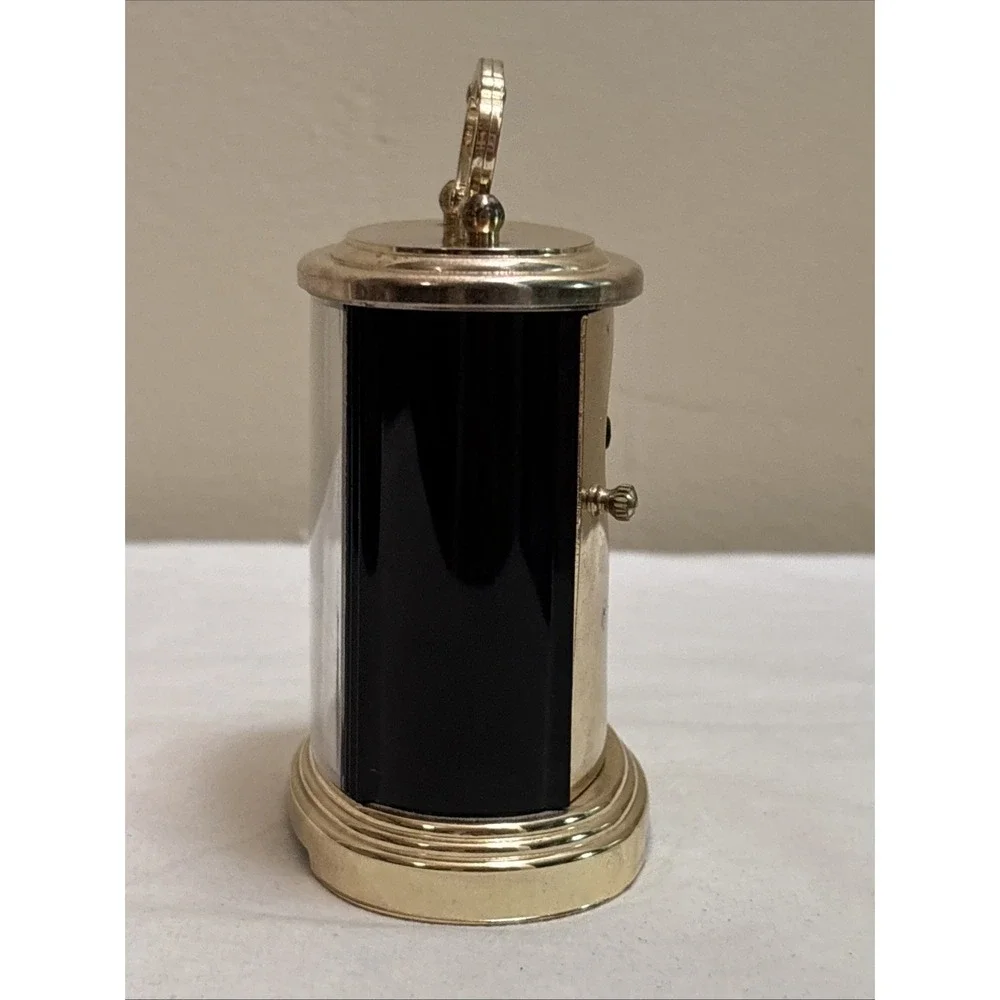 Seth Thomas Brass Quartz Black Gold Alarm Desk Clock Promise 307 Vintage Tested